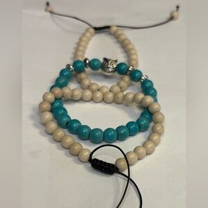 Beaded Bracelet Set with Owl Charm